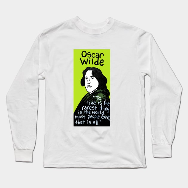 Oscar Wilde pop folk art Long Sleeve T-Shirt by krusefolkart